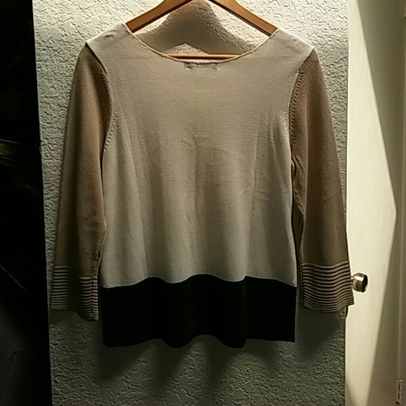 NWOT Nic+Zoe Cotton Blend Color block Sweater Sz M - Picture 3 of 7